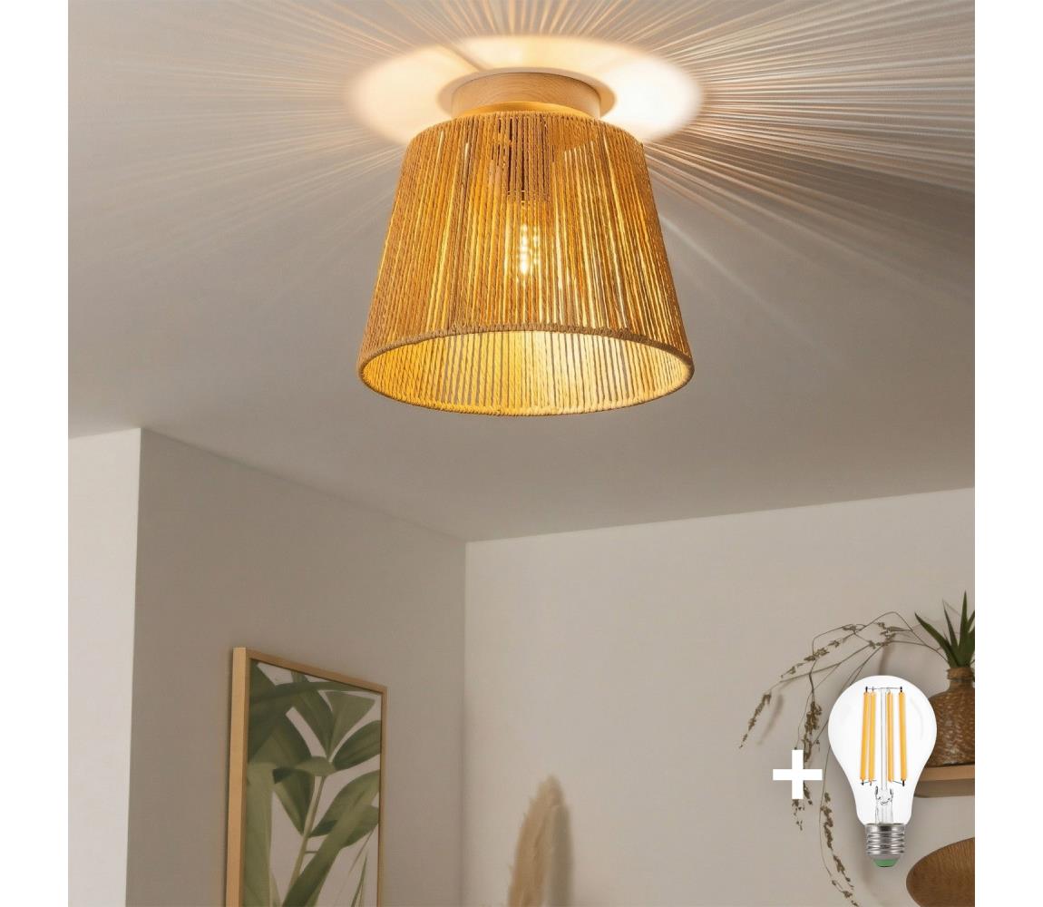 Brilagi - LED prisadený luster CERIA BOHO 1xE27/40W/230V priemer 28 cm hnedá/dub BG3985+EG781111