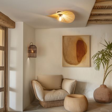 Brilagi - LED prisadený luster CERIA BOHO 1xE27/40W/230V, priemer 60 cm, rafia