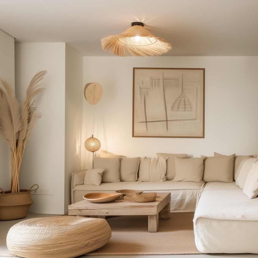 Brilagi - LED prisadený luster CERIA BOHO 1xE27/40W/230V priemer 70 cm ratanový