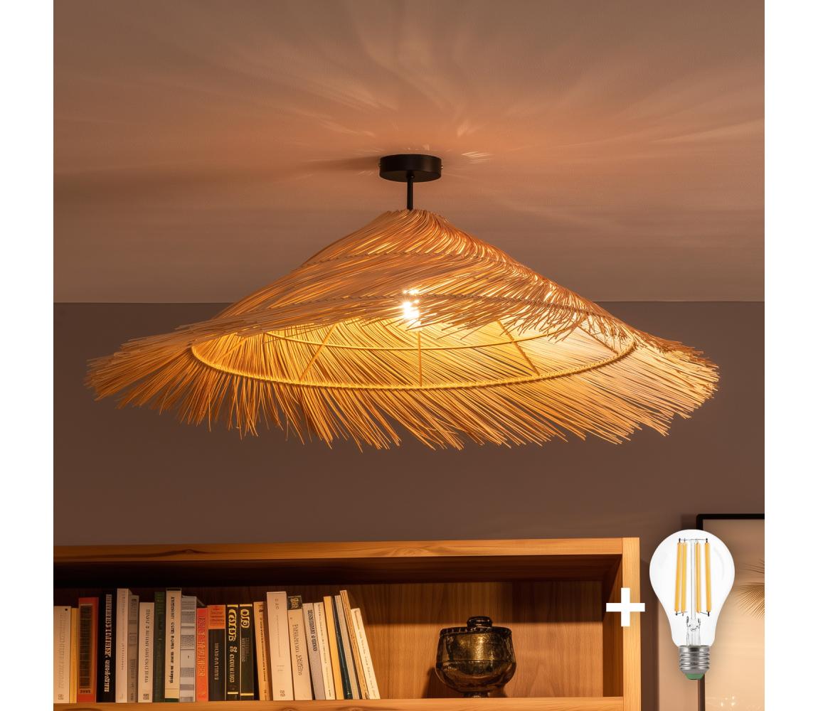 Brilagi - LED prisadený luster CERIA BOHO 1xE27/60W/230V priemer 100 cm čierna/béžová BG3989+EG781137