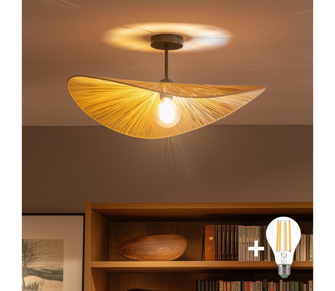 Brilagi - LED prisadený luster CERIA BOHO 1xE27/60W/230V priemer 60 cm čierna/béžová BG3989+EG781095