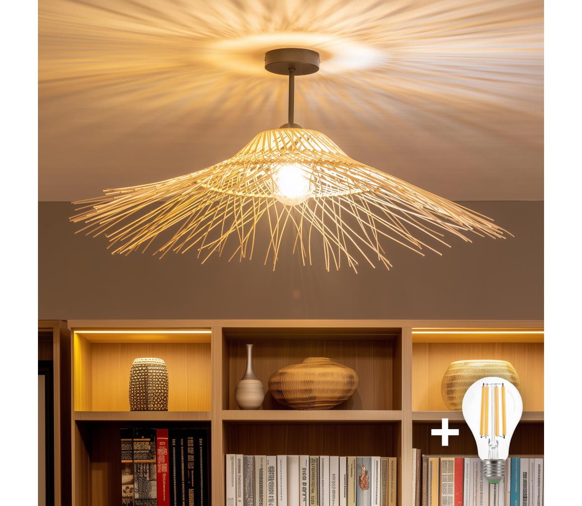 Brilagi - LED prisadený luster CERIA BOHO 1xE27/60W/230V priemer 70 cm čierna/béžová BG3989+EG781124