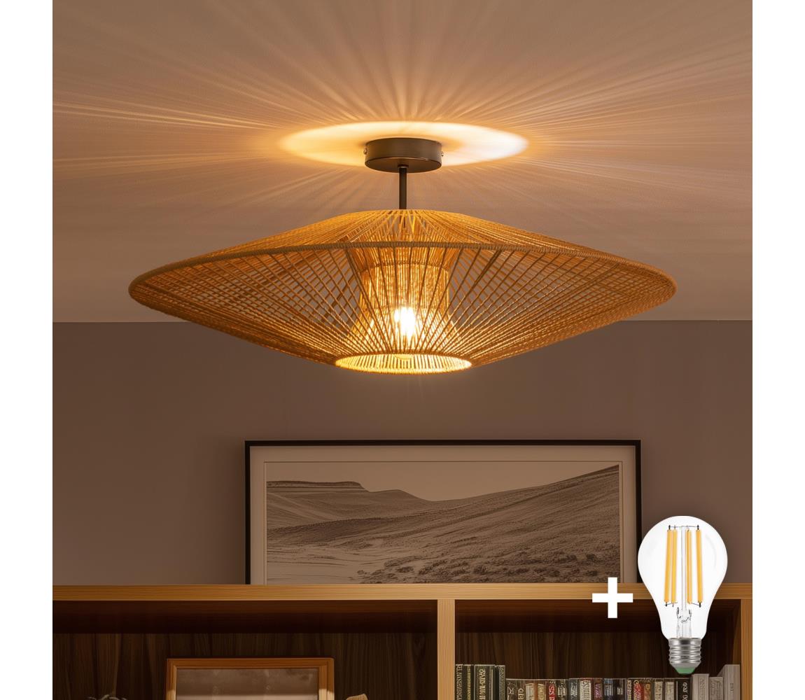 Brilagi - LED prisadený luster CERIA BOHO 1xE27/60W/230V priemer 70 cm čierna/hnedá BG3989+EG781104