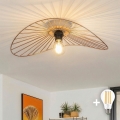 Brilagi - LED prisadený luster CERIA WIRE 1xE27/40W/230V 40x56 cm bronz/dub