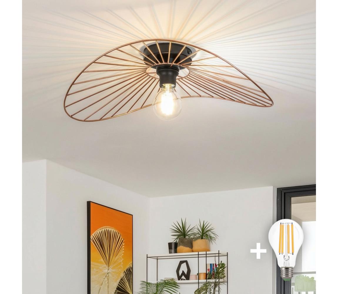 Brilagi - LED Prisadený luster CERIA WIRE 1xE27/40W/230V 40x56 cm bronz BG3988+EG300151