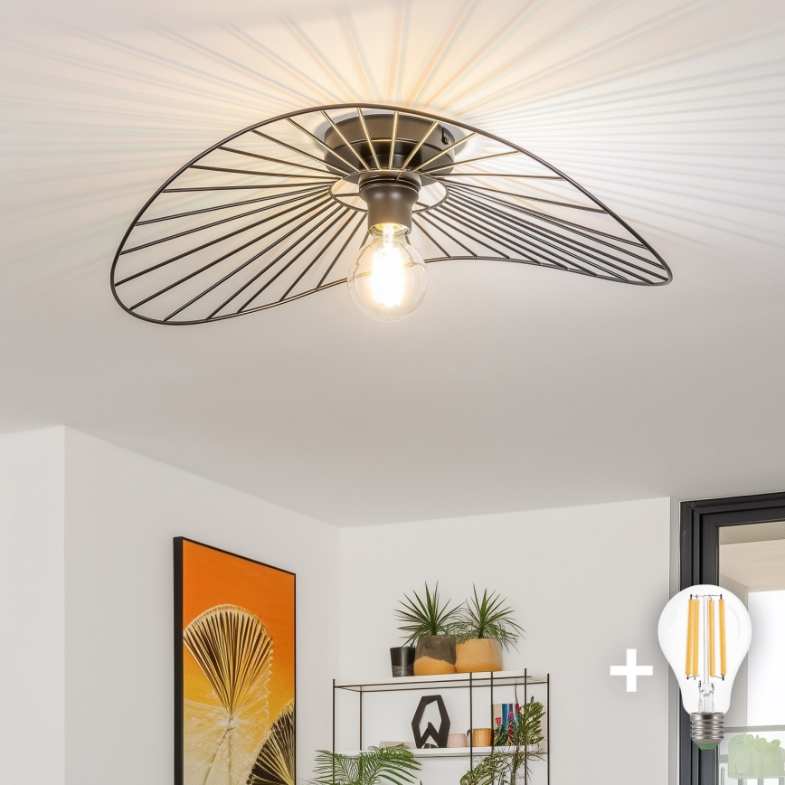Brilagi - LED prisadený luster CERIA WIRE 1xE27/40W/230V 40x56 cm čierna