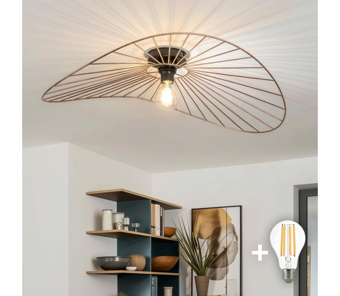 Brilagi - LED Prisadený luster CERIA WIRE 1xE27/40W/230V 60x80 cm bronz BG3988+EG300147
