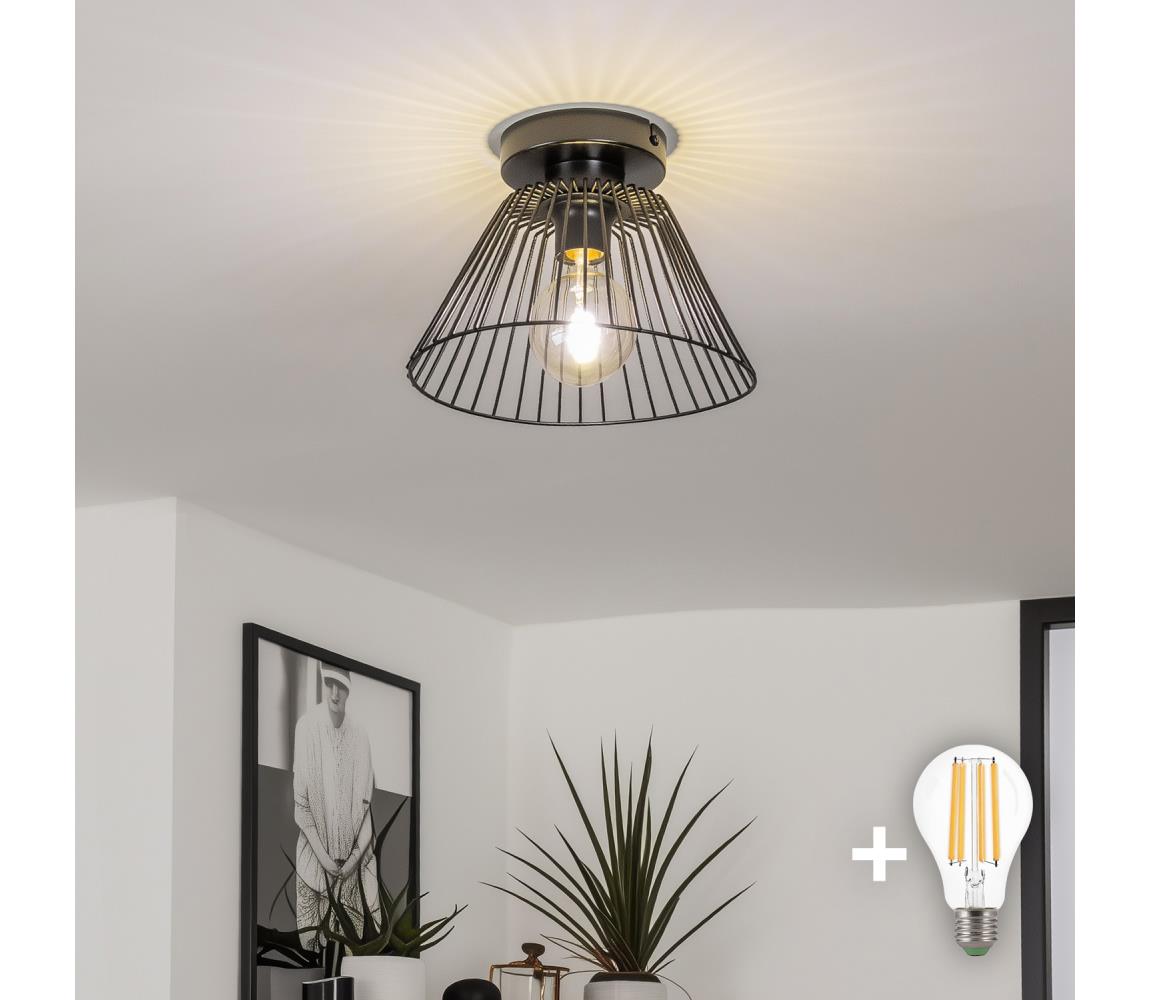 Brilagi - LED prisadený luster CERIA WIRE 1xE27/40W/230V pr. 21 cm čierny BG3988+EG300162