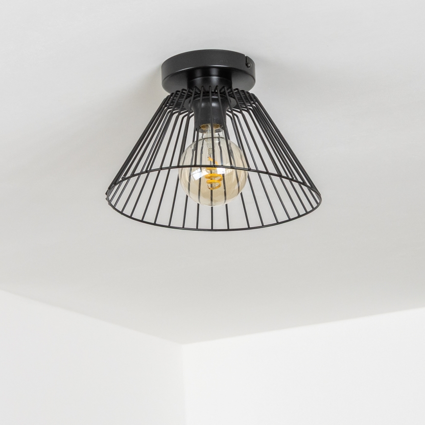 Brilagi - LED Prisadený luster CERIA WIRE 1xE27/40W/230V pr. 30 cm čierna