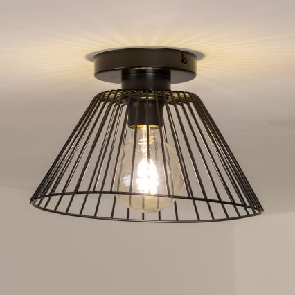 Brilagi - LED Prisadený luster CERIA WIRE 1xE27/40W/230V pr. 30 cm čierna