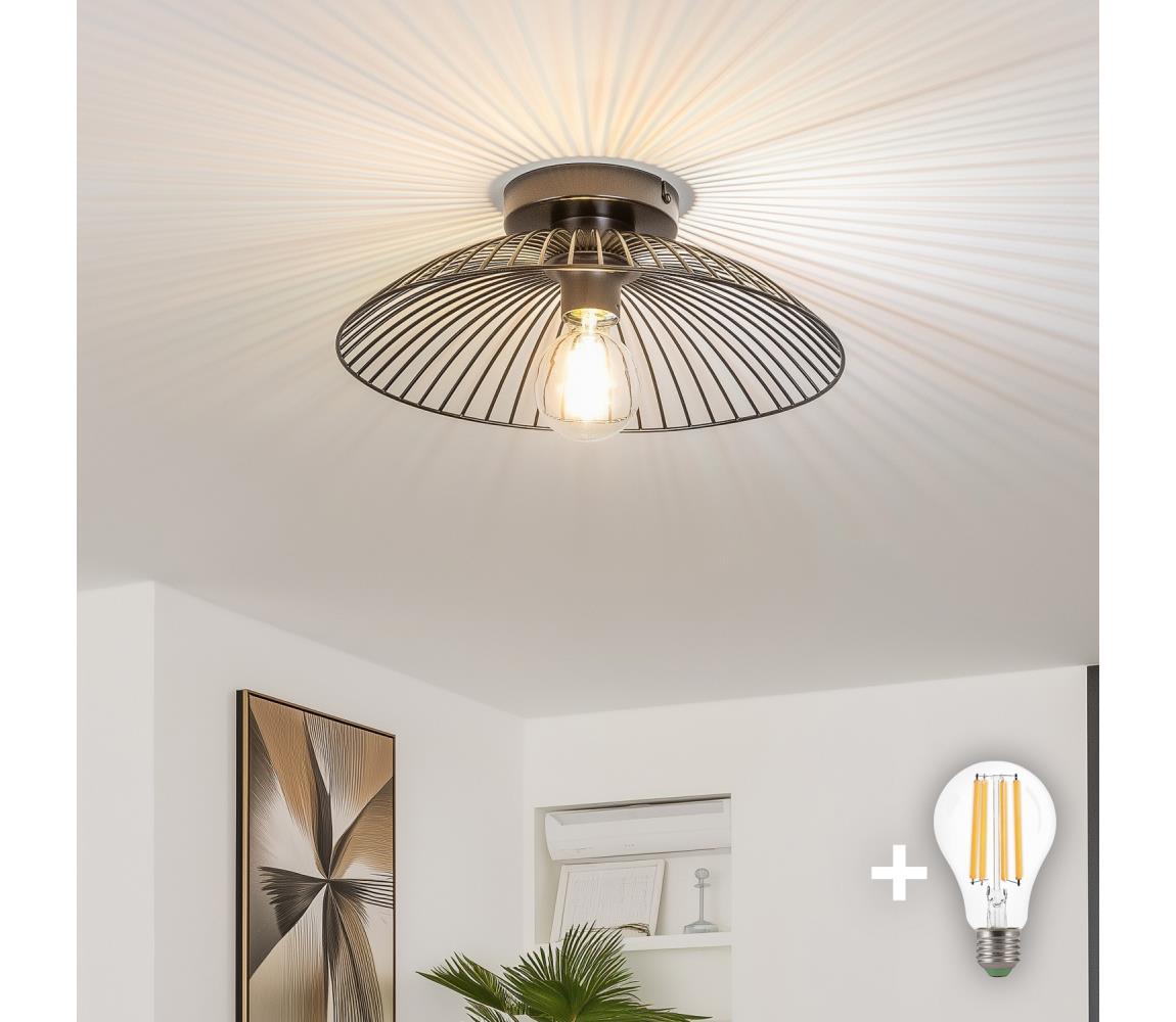 Brilagi - LED prisadený luster CERIA WIRE 1xE27/40W/230V pr. 38 cm čierna BG3988+EG300159