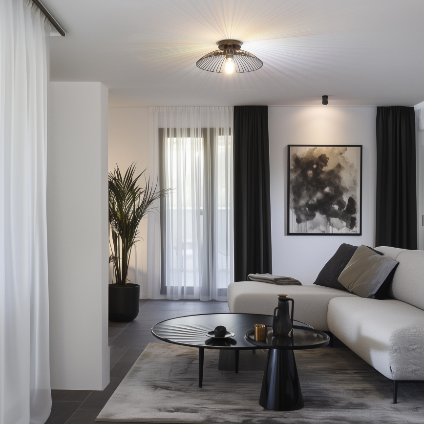 Brilagi - LED prisadený luster CERIA WIRE 1xE27/40W/230V pr. 38 cm čierna