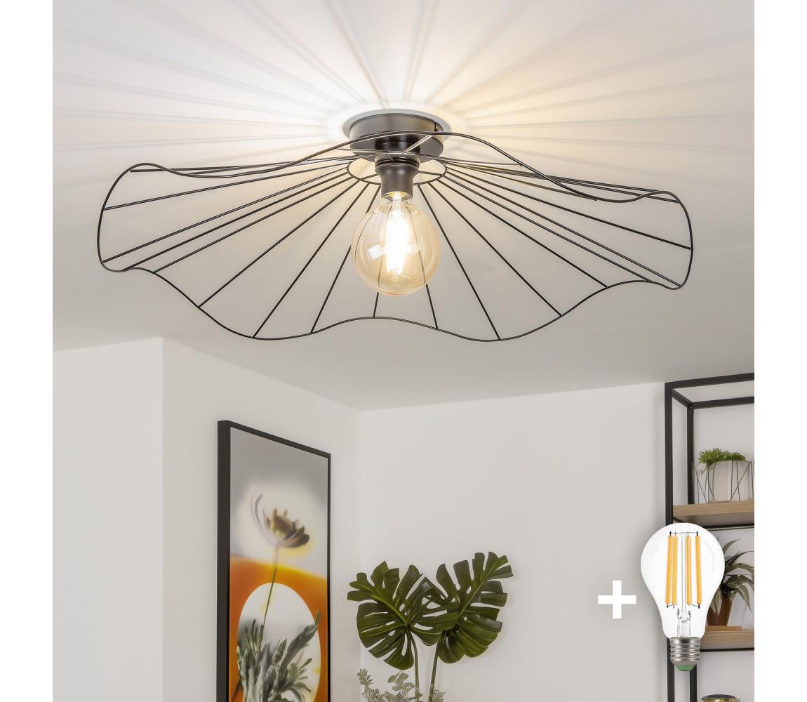 Brilagi - LED prisadený luster CERIA WIRE 1xE27/40W/230V priemer 80 cm čierna BG3988+EG300157