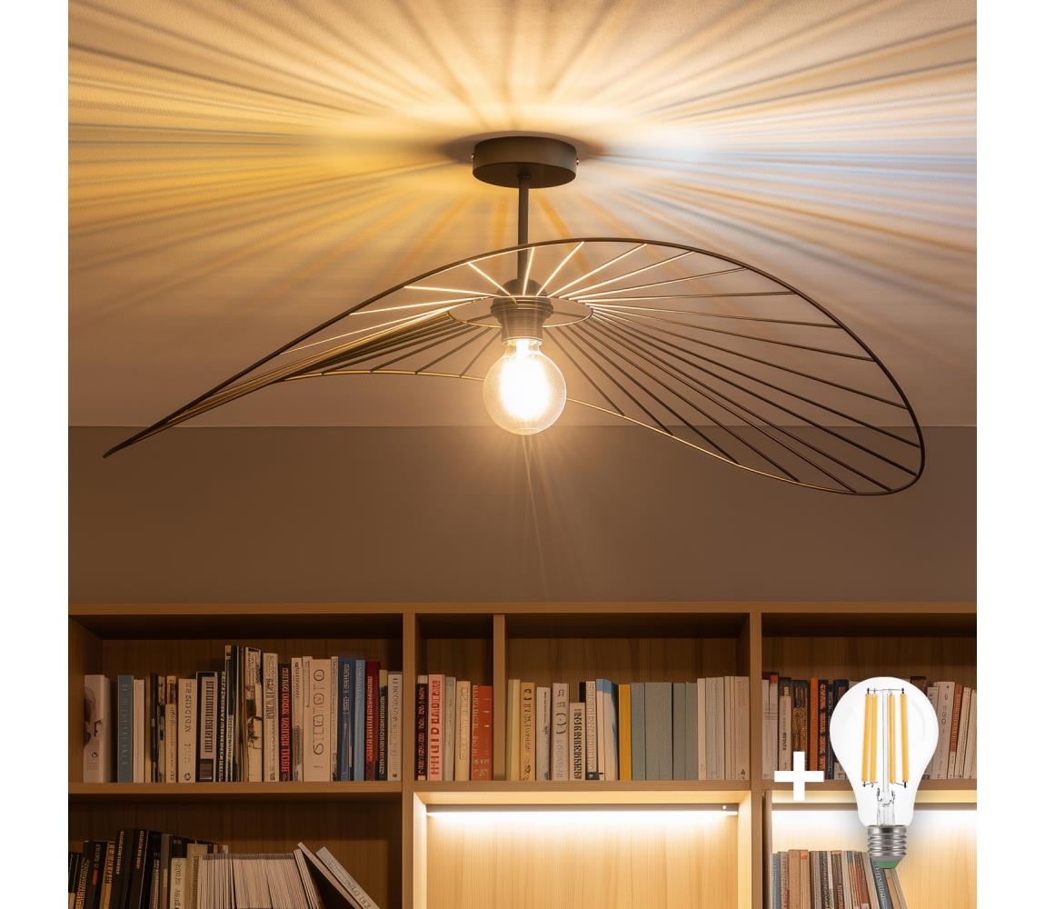 Brilagi - LED prisadený luster CERIA WIRE 1xE27/60W/230V 60x80 cm čierna/bronzová BG3989+EG300147