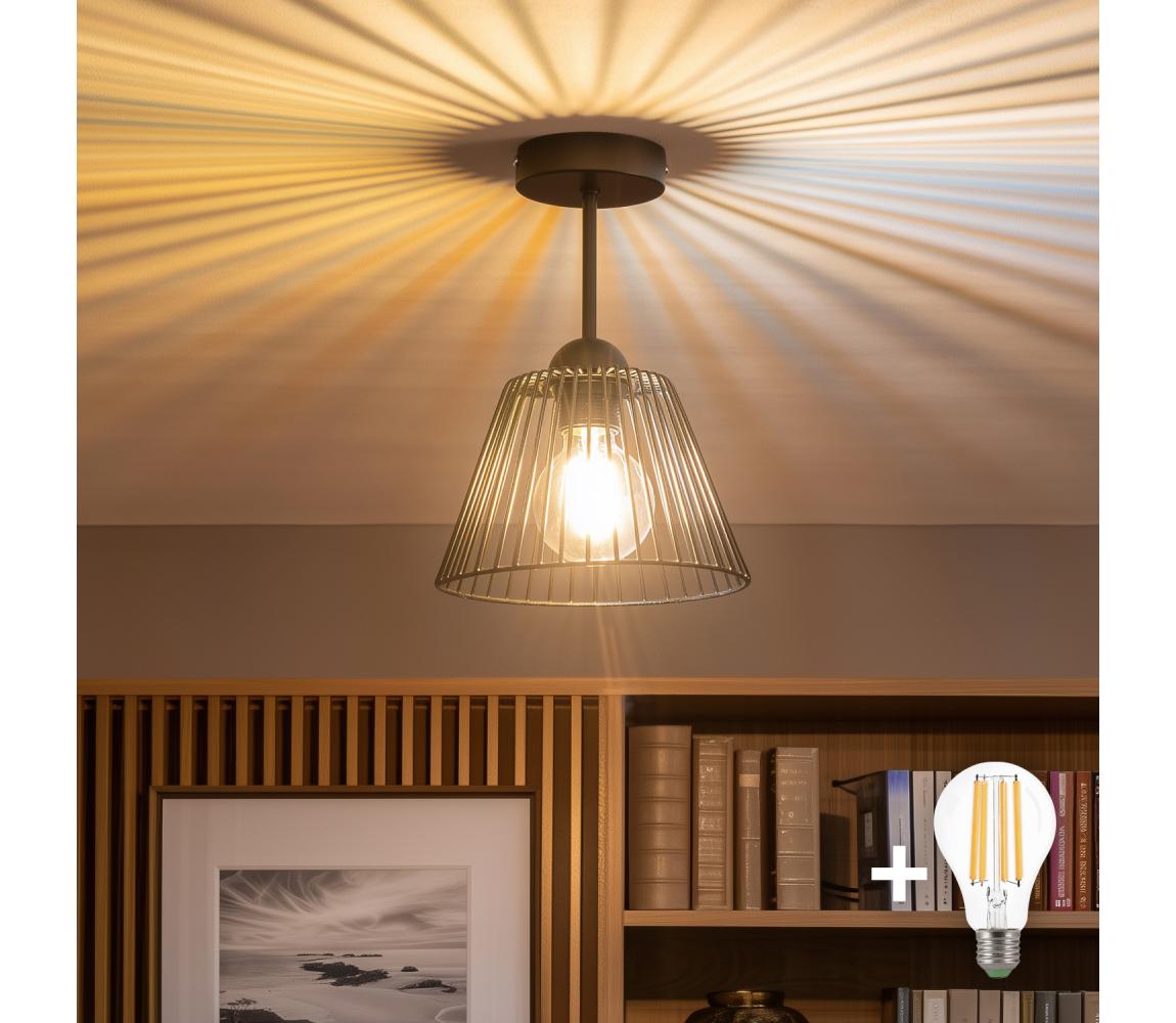 Brilagi - LED Prisadený luster CERIA WIRE 1xE27/60W/230V pr. 21 cm čierna BG3989+EG300162