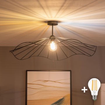 Brilagi - LED prisadený luster CERIA WIRE 1xE27/60W/230V pr. 80 cm čierna