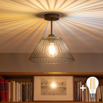 Brilagi - LED prisadený luster CERIA WIRE 1xE27/60W/230V, priemer 30 cm, čierna