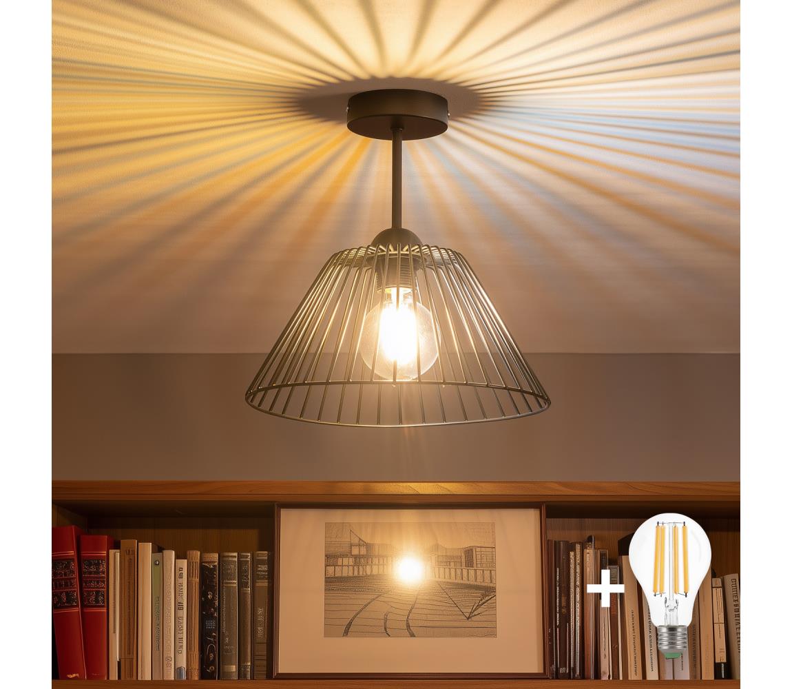 Brilagi - LED prisadený luster CERIA WIRE 1xE27/60W/230V, priemer 30 cm, čierna BG3989+EG300163