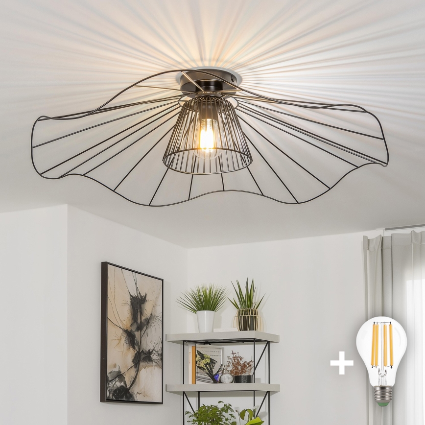 Brilagi - LED prisadený luster CERIA WIRE, 1× E27 (40 W), 230 V, priemer 80 cm, čierna