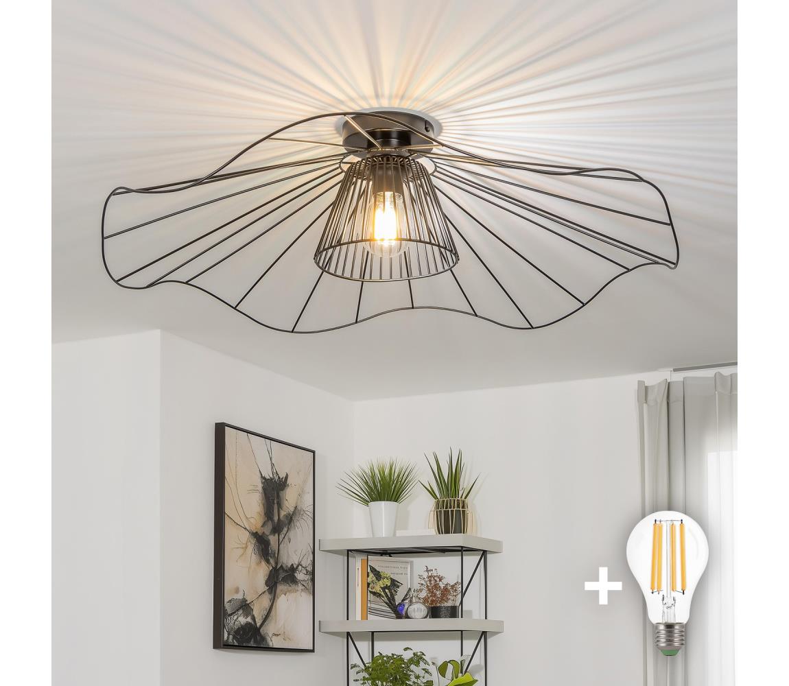 Brilagi - LED prisadený luster CERIA WIRE, 1× E27 (40 W), 230 V, priemer 80 cm, čierna BG3988+EG300157+EG300162