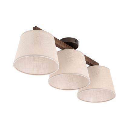 BRILAGI - LED Prisadený luster LATTE 3xE27/15W/230V borovica/béžová