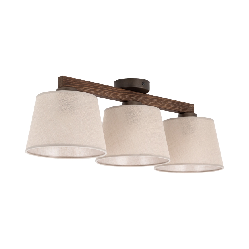 BRILAGI - LED Prisadený luster LATTE 3xE27/15W/230V borovica/béžová
