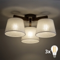 BRILAGI - LED Prisadený luster LATTE 3xE27/15W/230V borovica/béžová