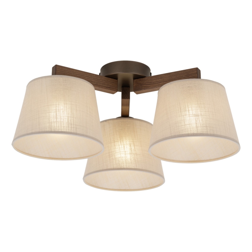 BRILAGI - LED Prisadený luster LATTE 3xE27/15W/230V borovica/béžová