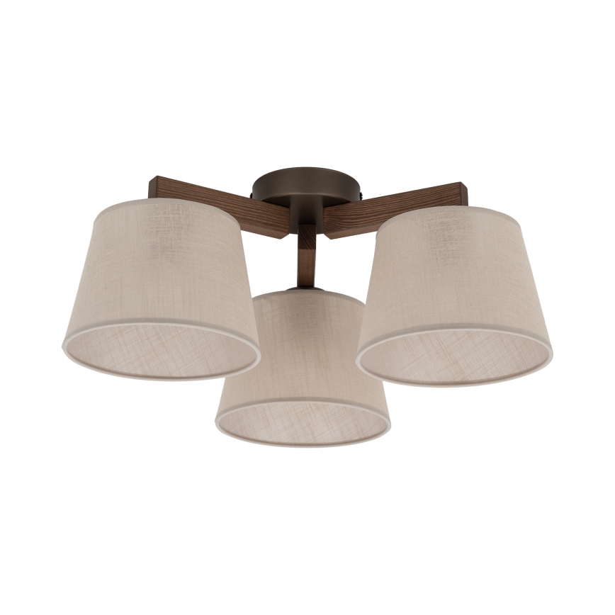 BRILAGI - LED Prisadený luster LATTE 3xE27/15W/230V borovica/béžová