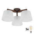 BRILAGI - LED Prisadený luster LATTE 3xE27/15W/230V borovica/biela