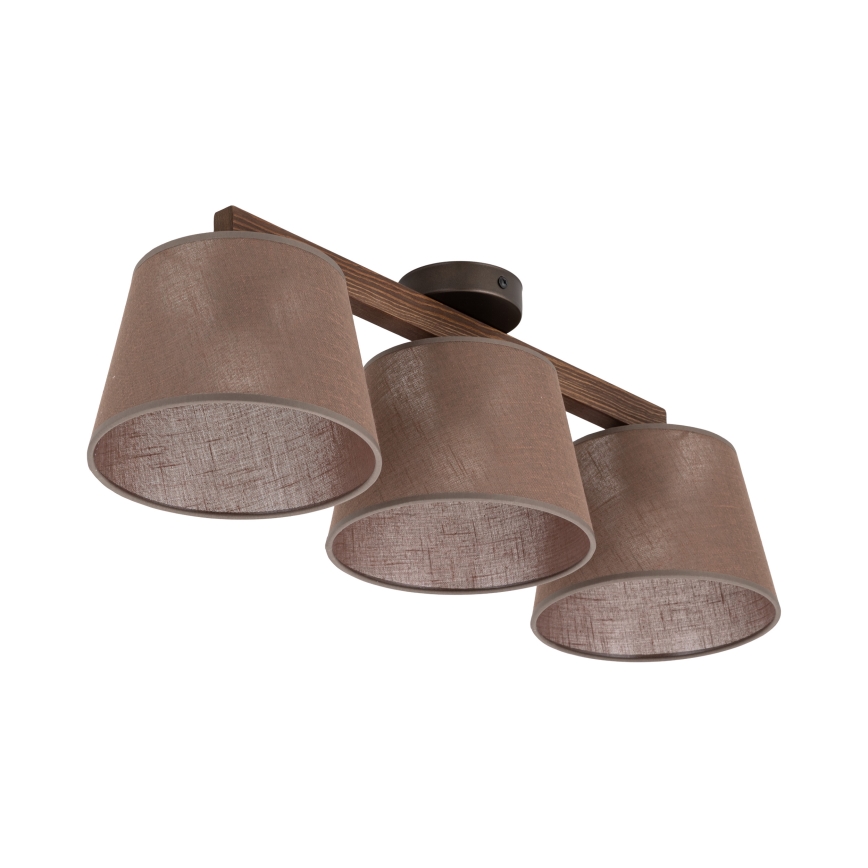 BRILAGI - LED Prisadený luster LATTE 3xE27/15W/230V borovica/hnedá