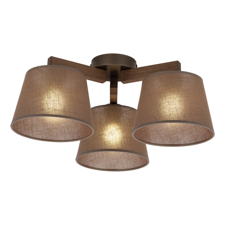 BRILAGI - LED Prisadený luster LATTE 3xE27/15W/230V borovica/hnedá