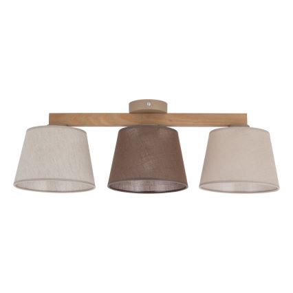 BRILAGI - LED Prisadený luster LATTE 3xE27/15W/230V borovica/mix