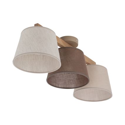 BRILAGI - LED Prisadený luster LATTE 3xE27/15W/230V borovica/mix
