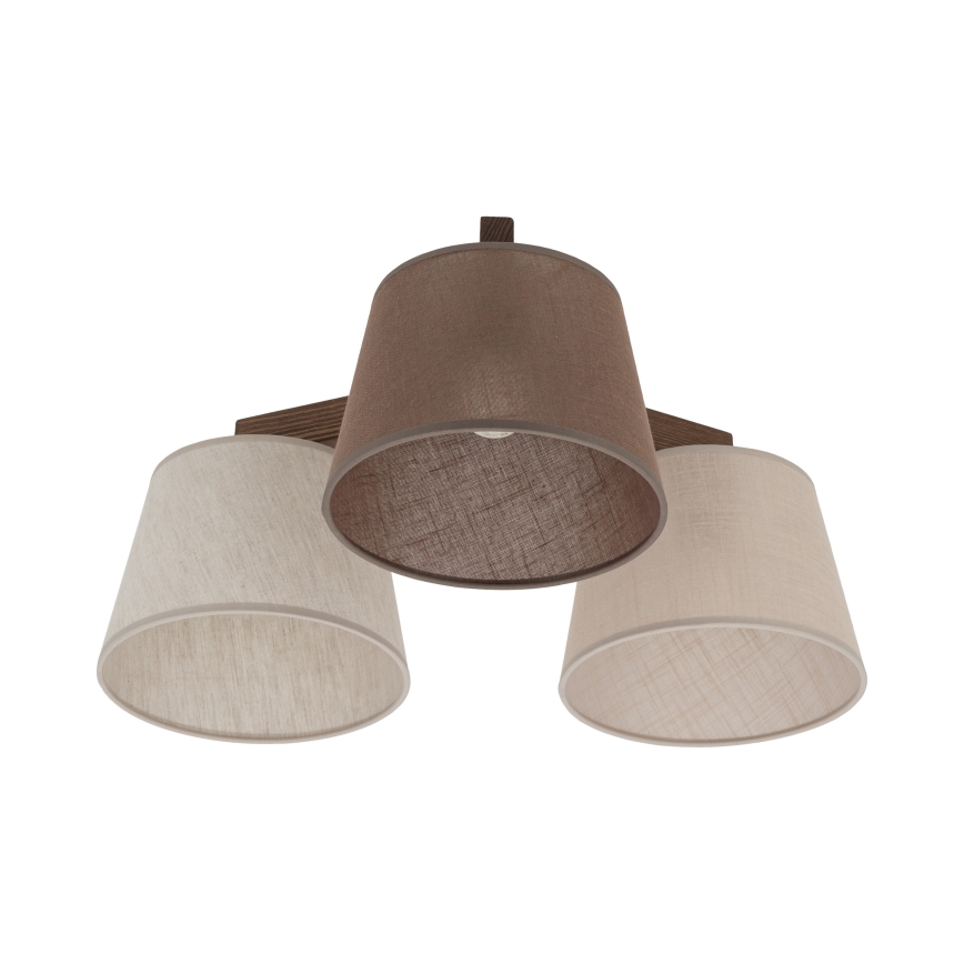 BRILAGI - LED Prisadený luster LATTE 3xE27/15W/230V borovica/mix