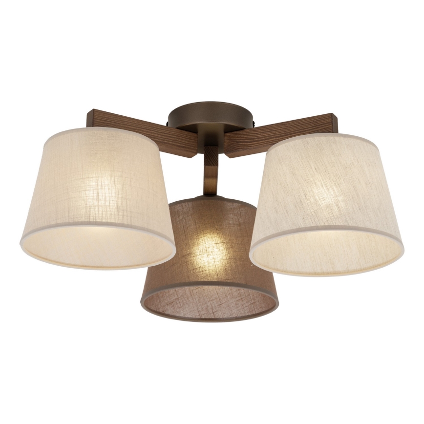 BRILAGI - LED Prisadený luster LATTE 3xE27/15W/230V borovica/mix