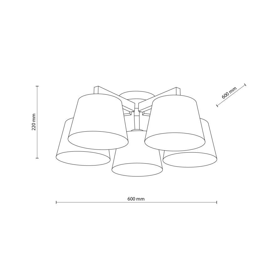 BRILAGI - LED Prisadený luster LATTE 5xE27/15W/230V borovica/biela