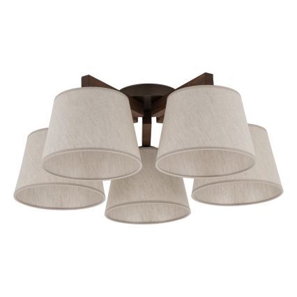 BRILAGI - LED Prisadený luster LATTE 5xE27/15W/230V borovica/krémová