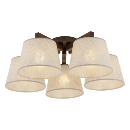 BRILAGI - LED Prisadený luster LATTE 5xE27/15W/230V borovica/krémová
