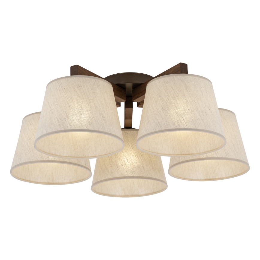 BRILAGI - LED Prisadený luster LATTE 5xE27/15W/230V borovica/krémová