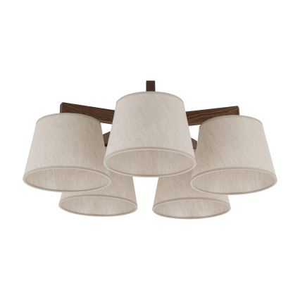 BRILAGI - LED Prisadený luster LATTE 5xE27/15W/230V borovica/krémová