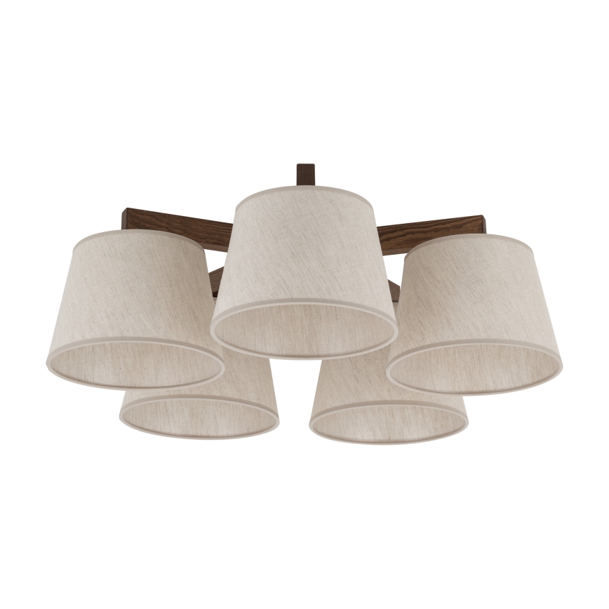 BRILAGI - LED Prisadený luster LATTE 5xE27/15W/230V borovica/krémová