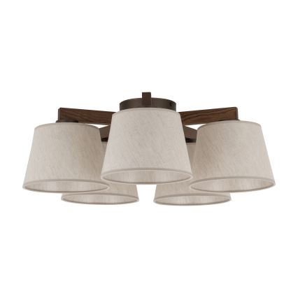 BRILAGI - LED Prisadený luster LATTE 5xE27/15W/230V borovica/krémová