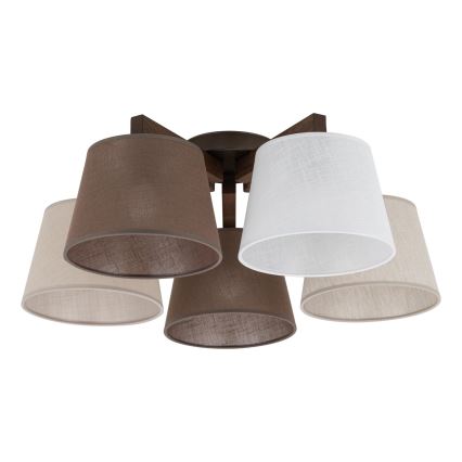 BRILAGI - LED Prisadený luster LATTE 5xE27/15W/230V borovica/mix