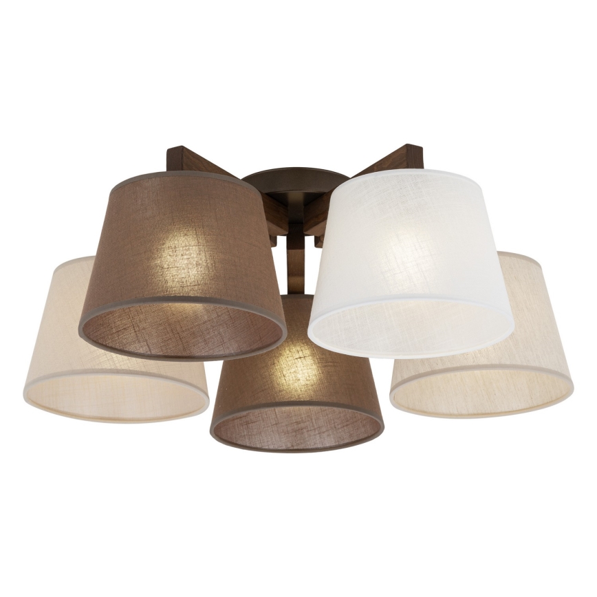 BRILAGI - LED Prisadený luster LATTE 5xE27/15W/230V borovica/mix