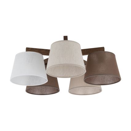 BRILAGI - LED Prisadený luster LATTE 5xE27/15W/230V borovica/mix