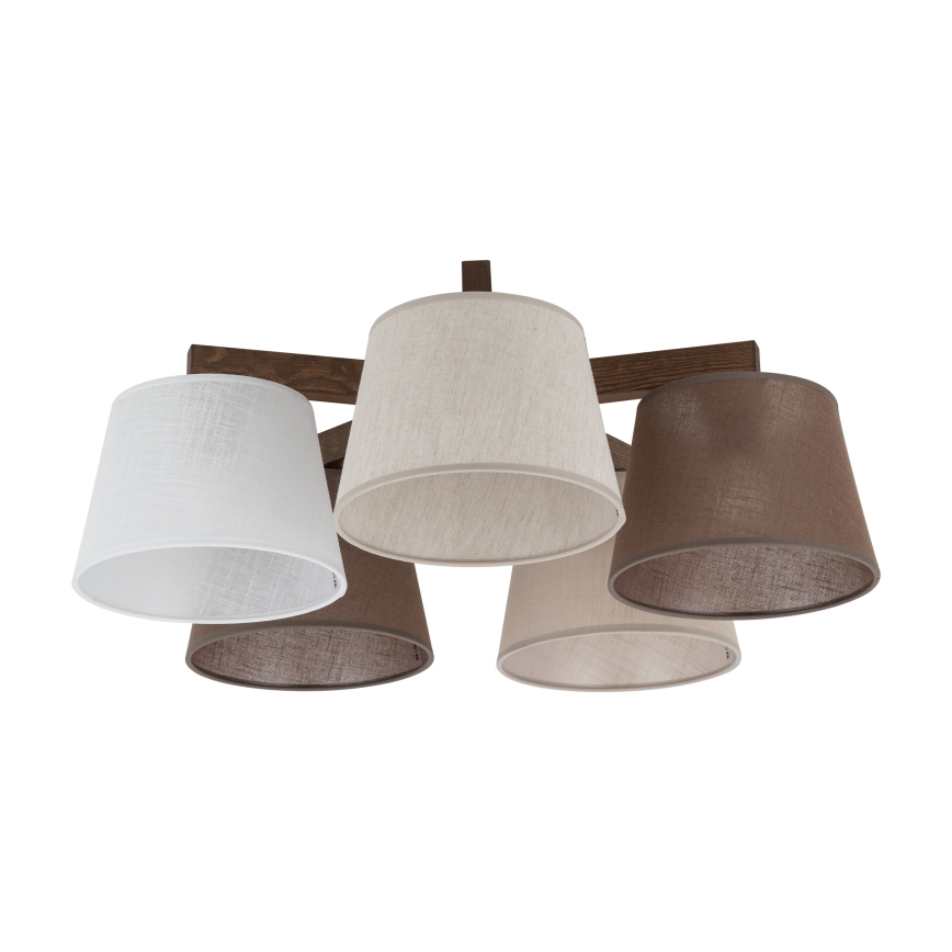 BRILAGI - LED Prisadený luster LATTE 5xE27/15W/230V borovica/mix
