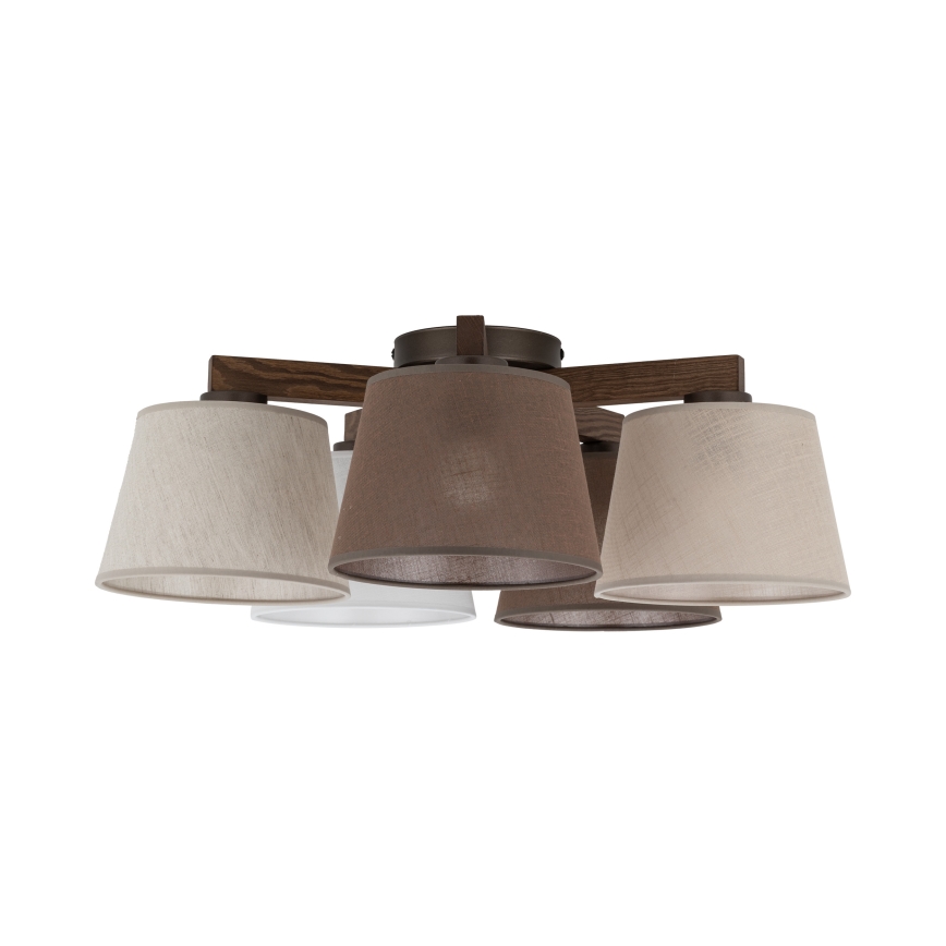 BRILAGI - LED Prisadený luster LATTE 5xE27/15W/230V borovica/mix
