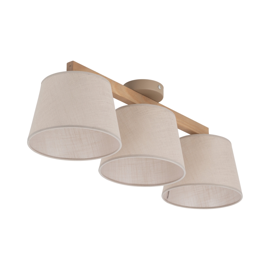 BRILAGI - LED prisadený luster LATTE SABIA 3xE27/15W/230V borovica/béžová