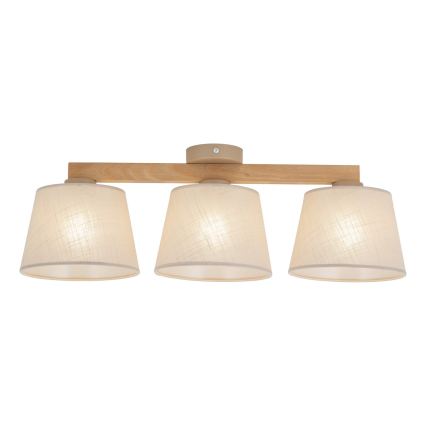 BRILAGI - LED prisadený luster LATTE SABIA 3xE27/15W/230V borovica/béžová